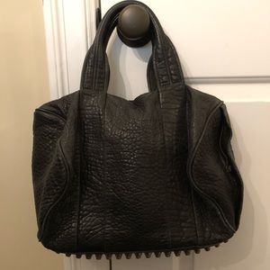Alexander Wang Rocco Pebbled Leather Antique Brass